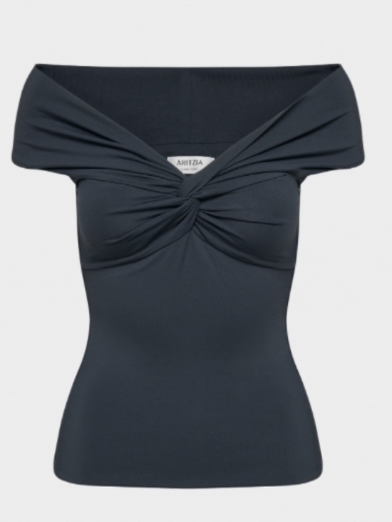 Aritzia Tops - Aritzia Contour Twist Off-Shoulder Top Black Size M
